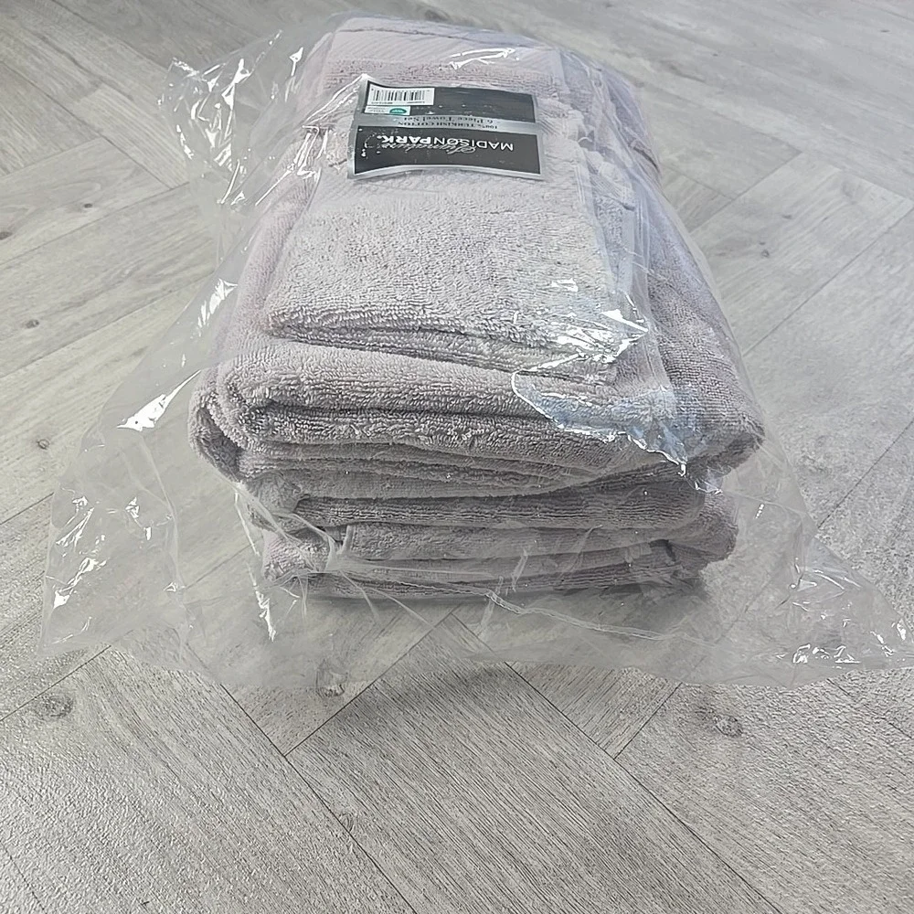 Signature Madison Park 100% Turkish Cotton 6 Piece Towel Set Lavender Mps73-475